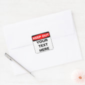 KEEP OUT SIGN, template, squared version Vierkante Sticker (Envelop)