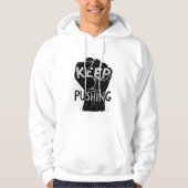 Keep Pushing – Motivational Typography Design Hoodie (Voorkant)