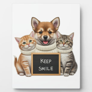 Keep Smile Photo Lijst – Schattige Cats Design voo Fotoplaat