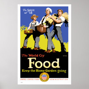 Keep the Home Garden Going Vintage War Poster