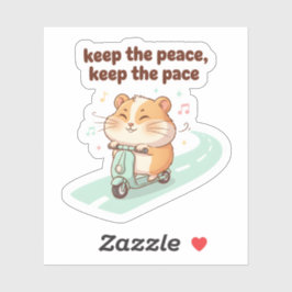 Keep the Peace, Keep the Pace – Cute Scooter Sticker