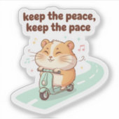 Keep the Peace, Keep the Pace – Cute Scooter Sticker (Voorkant)
