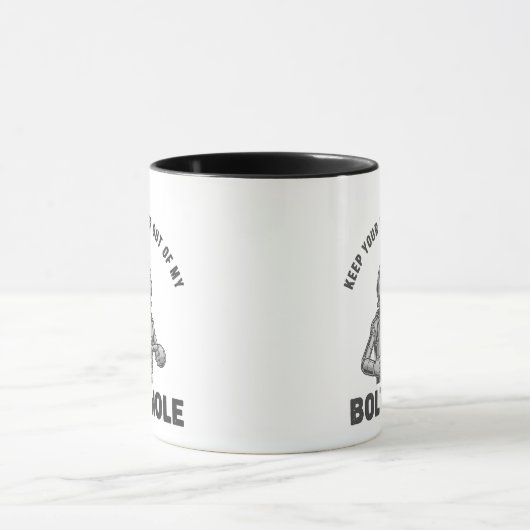 "Keep Your Finger Out Of My Bolt Hole" Mug - Funny (Centre)