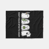 Keep Your Spirits High Ghost Smoking Weed Hallowee Fleece Deken (Voorkant (Horizontaal))