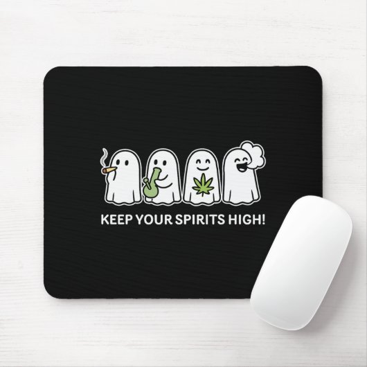 Keep Your Srits High Ghost Smoking Weed Halloween  Muismat (Met muis)