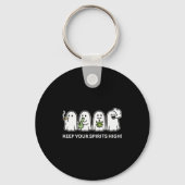 Keep Your Srits High Ghost Smoking Weed Halloween Sleutelhanger (Voorkant)