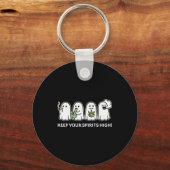 Keep Your Srits High Ghost Smoking Weed Halloween Sleutelhanger (Voorkant)