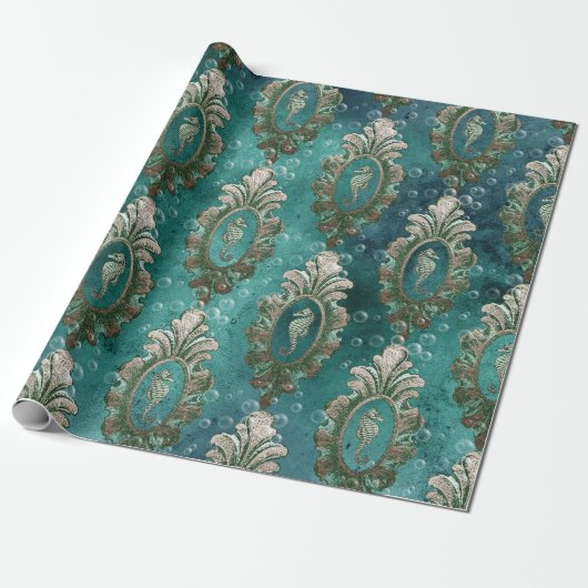  keepaardjes op lichtgroen cadeaupapier (Uitgerold)