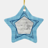 Keepasje Blue Baby's eerste kerstOrnament Keramisch Ornament (Achterkant)