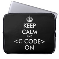 KeepCalm- en c-code op laptophoes | Geek humor
