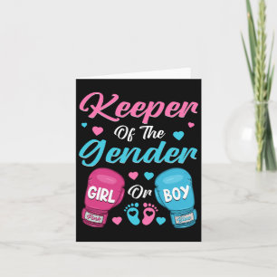Keeper of Gender Boxing Gender Reveal Family Party Kaart