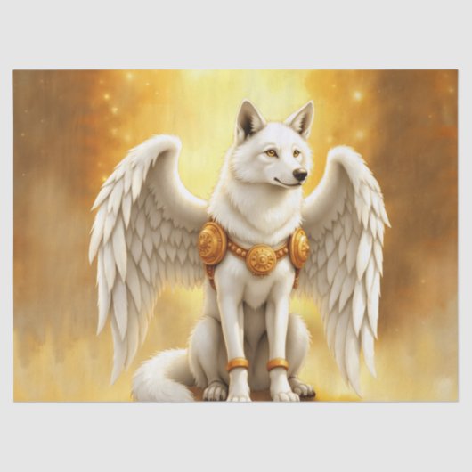 Keeper of the Dawn – The White Winged Wolf. Tissuepapier (Voorkant)