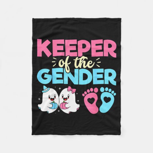 Keeper Of The Gender Pumpkin Halloween Baby Gender Fleece Deken (Voorkant)