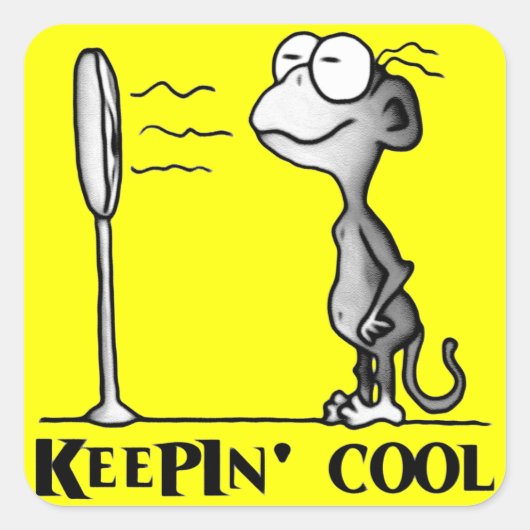 Keepin' Cool Monkey Vierkante Sticker (Voorkant)