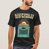 Keeping It Old School Vinyl Crate Tee T-shirt (Voorkant)