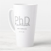 Keepomwille Black Grey Name PhD Afstuderen Latte Mok (Linkerhoek)