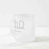 Keepomwille Black Grey Name PhD Afstuderen Matglas Koffiemok (Voorkant links)