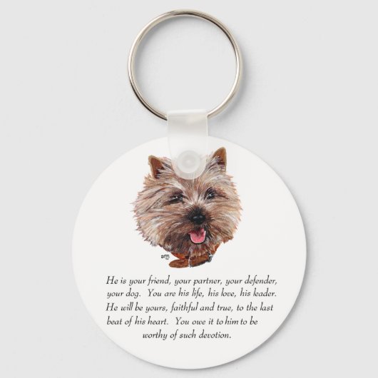 Keepomwille Cairn Terrier - Mannelijk Sleutelhanger (Voorkant)