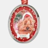 Keepomwille Dog Foto kerstfeestdag gepersonaliseer Metalen Ornament (Links)