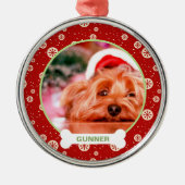 Keepomwille Dog Foto kerstfeestdag gepersonaliseer Metalen Ornament (Voorkant)