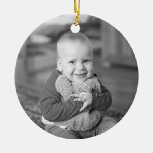 Keepomwille First kerstfoto Greenery Keramisch Ornament (Voorkant)