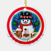 Keepomwille gepersonaliseerd van de Kerstman Keramisch Ornament (Voorkant)