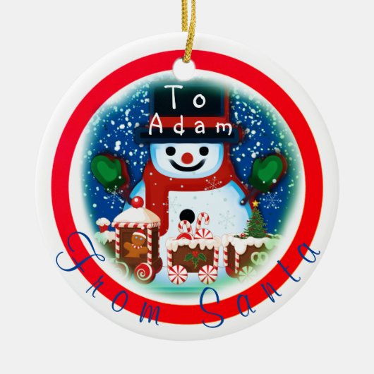 Keepomwille gepersonaliseerd van de Kerstman Keramisch Ornament (Voorkant)