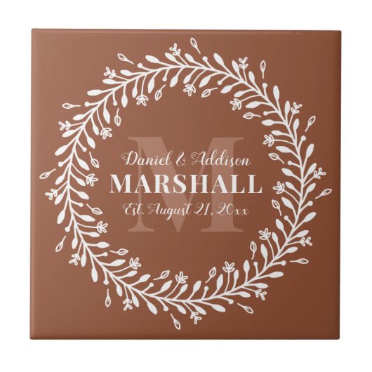 Keepomwille Pas getrouwd Couple Oranje Wreater Mon Tegeltje (Voorkant)