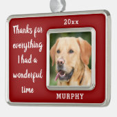 Keepomwille Pet Dog Cat Memorial Kerstdate Foto Verzilverd Kader Ornament (Links)