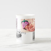 Keepomwille Photo Collage Birth Announding Porselein Kop (Voorkant)