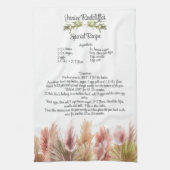 Keepomwille Recipe Gift Elegant Boho Pampas Grass Theedoek (Verticaal)