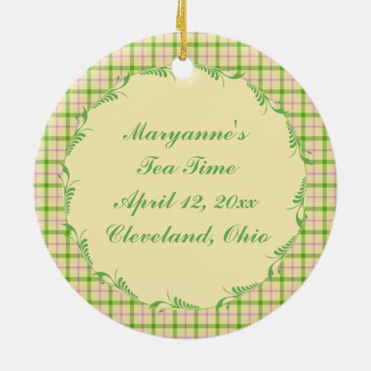 Keepomwille Tea Time Teapot Keramisch Ornament (Achterkant)