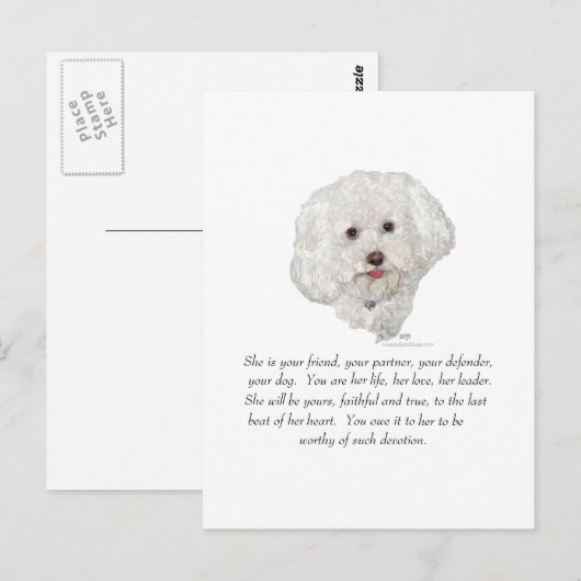 Keepomwille, Vrouw Dog Briefkaart (Voorkant / Achterkant)