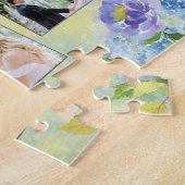 Keepomwille Wedding Photo Collage Waterverf Floral Legpuzzel (Zijkant)