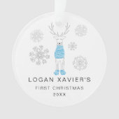 Keepsake Baby's eerste kerst rendieren foto Ornament (voorkant)