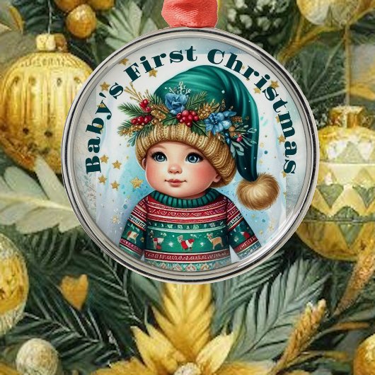 Keepsake Baby's Eerste Kerstfoto Kind Herinneringe Metalen Ornament