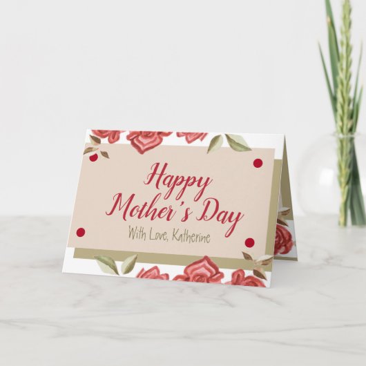 Keepsake  bloemige moderne elegante Moederdag Kaart (Voorkant)