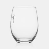 Keepsake Favor Typografie Bruiloft Wijnglas Zonder Voet (Links)