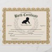 Keepsake Fill-in Voetafdruk Baby Geboortecertifica (Voorkant)