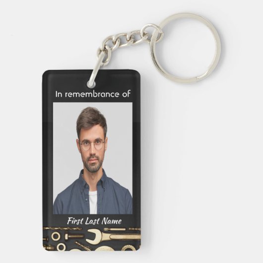 Keepsake Memorial Foto Gebed Gereedschap Mechanic Sleutelhanger (achterkant)