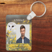 Keepsake Memorial Photo Barn Owl Bird Sleutelhanger (Achterkant)