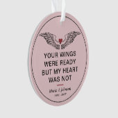 Keepsake Memorial Sympathy Photo Wings Heart (devant)