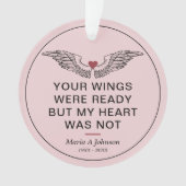 Keepsake Memorial Sympathy Photo Wings Heart (devant)