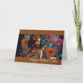 Keepsake moederdag met wensen en vrouw feestdagen kaart (Voorkant)