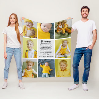 Keepsake Poem to Grandma Nana from Grandkids Photo Fleece Deken