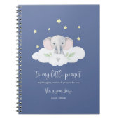 Keepsaké Pregnancy Journal Bleu Moderne Eléphant (Devant)