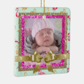 Keepsake Roze en Blauwgroen Flamingo Ornament Nieu (Rechts)