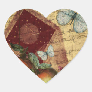  Keepsake vlinder collage Hart Sticker