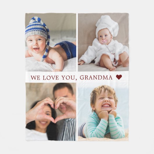 Keepslag mama Grandma Photo Collage Fleece Deken (Voorkant)