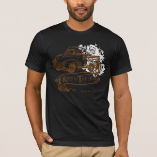 Keeptruckin'-met-bloemen-bruin T-shirt